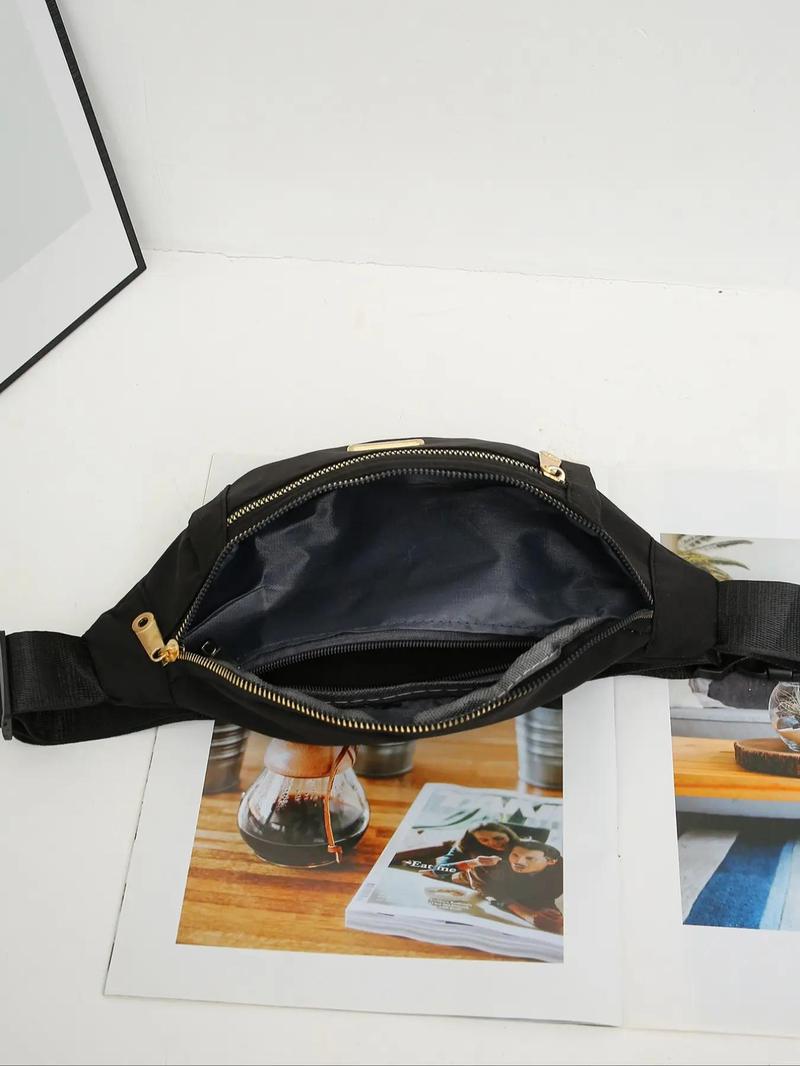 Product Introduction of Women's Solid Color Fanny Pack, Fashionable Large Capacity Chest Bag with Adjustable Strap, Casual Waterproof Wear-resistant Belt Bag for Daily Used 4