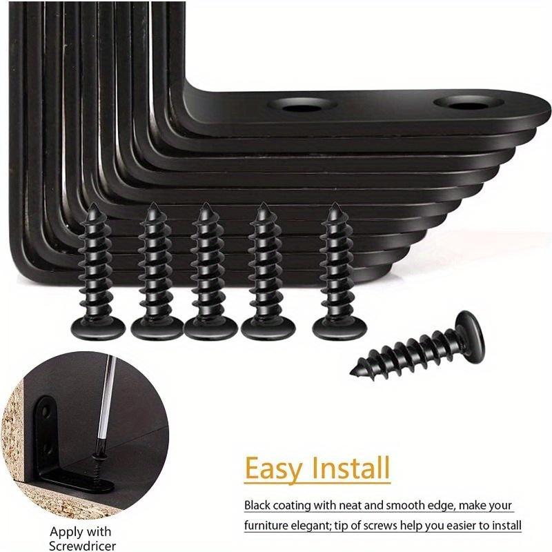 Product Introduction of L Shaped Corner Bracket with Screws, 90° Right Angle Bracket Fastener, Suitable for Wood, Shelf, Furniture, Window, Cabinet 3