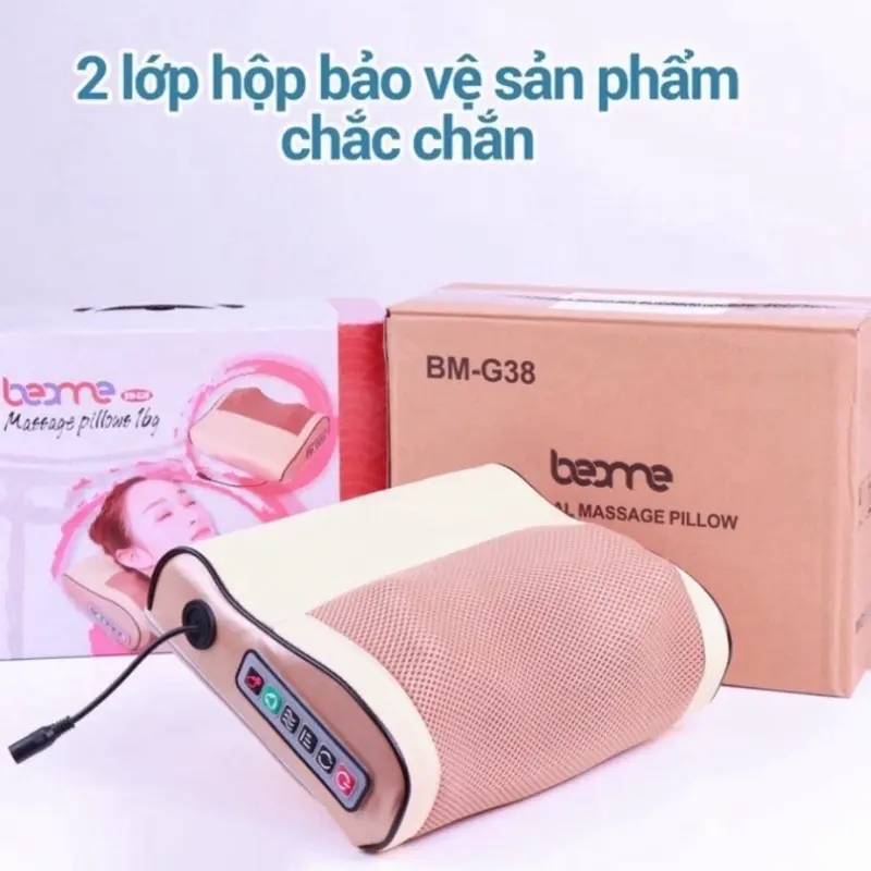 GỐI MASSAGE CỔ VAI GÁY. BI XOAY CHƯỜM NHIỆT 2