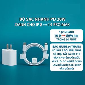 Bộ sạc nhanh, Bộ sạc 20W, Sạc pin 60p đến 60-80%, Tương thích với điện thoại 8-14prm, Phụ kiện sạc nhanh, Hộp đầy đủ