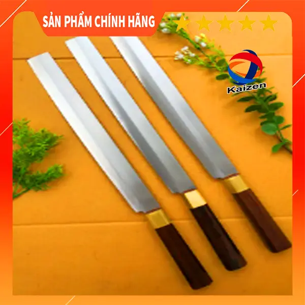 Dao CS095 , Dao sashimi thái lát cá THÉP TRẮNG cán cẩm khâu đồng