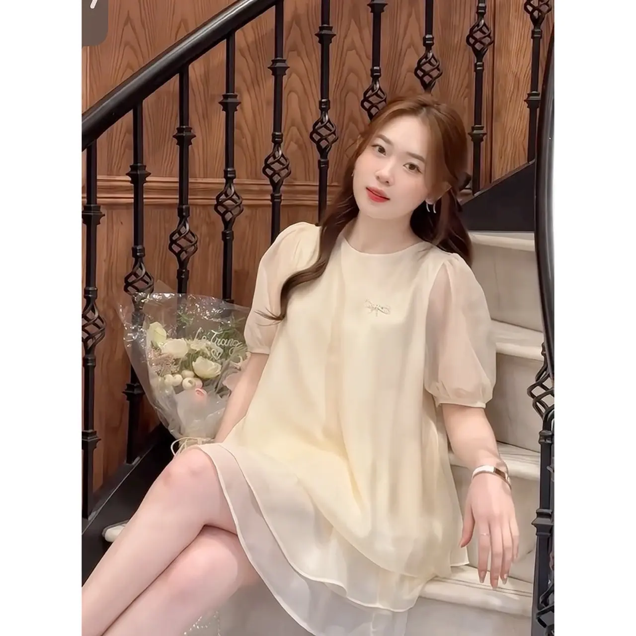Set bộ nữ thường mặc, chất tơ chân váy xoè 2 tầng [CÓ QUẦN BẢO HỘ] Trơn Women Top, DILYSHOP_ S111 | BigBuy360 - bigbuy360.vn