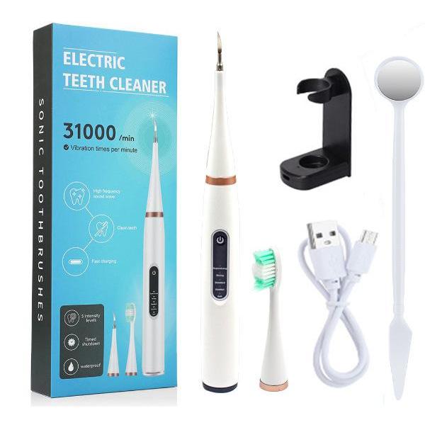 Bàn Chải Điện 2 Trong 1 Tích Hợp Máy Cạo Cao Răng, Kèm Gương Nha Khoa Và Giá Đỡ bàn chải điện