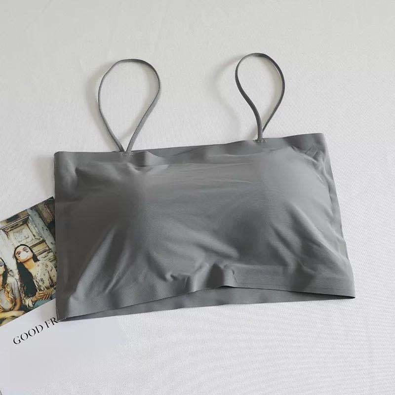 Product Introduction of Ice Silk Seamless Versatile Camisole Beauty Back Tube Top Bra Korean Style Student Padded Vest Cross-border Trade 4