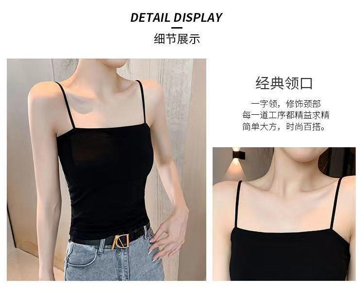 Product Introduction of Áo Yếm Dài, Áo Sơ Mi Lớp Cơ Sở Nữ, Áo Ống, Chống Lộ, Có Đệm Ngực Cố Định, Phong Cách Dễ Thương Và Gợi Cảm, Có Thể Mặc Bên Trong Top Denim Women 3