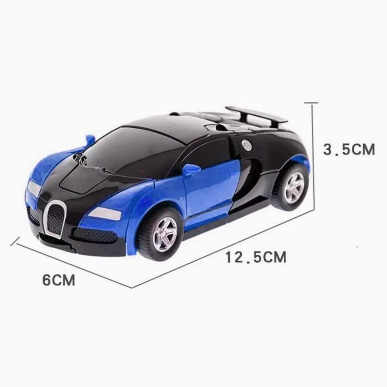 AK Mainan Mobil Inertia Collision Action Figure Transformer Toy - Blue & Red 2