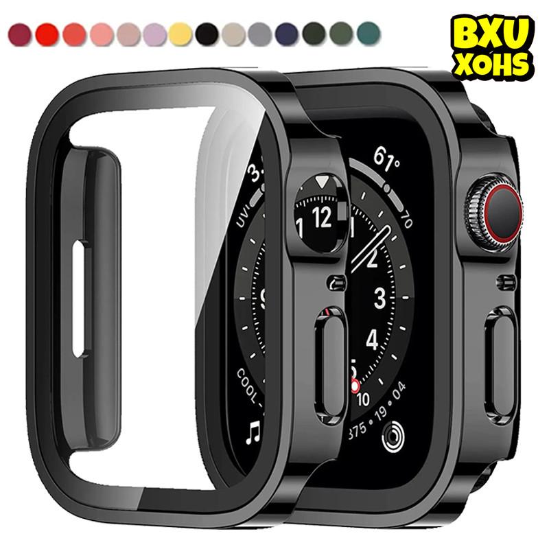 Tempered Glass Case Cover for IWatch Apple Watch Ultra 3 2/Ultra 49mm Series 11 10 9 4 5 6 7 8 SE 3 2 46 42 40mm 41mm 44mm 45mm Anti Gores Waterproofing Screen Protector for Jam Tangan Smartwatch I8 S10 S8 S9 Pro Max T900 T800 Ultra 8 MAX 9 PRO S20 T500