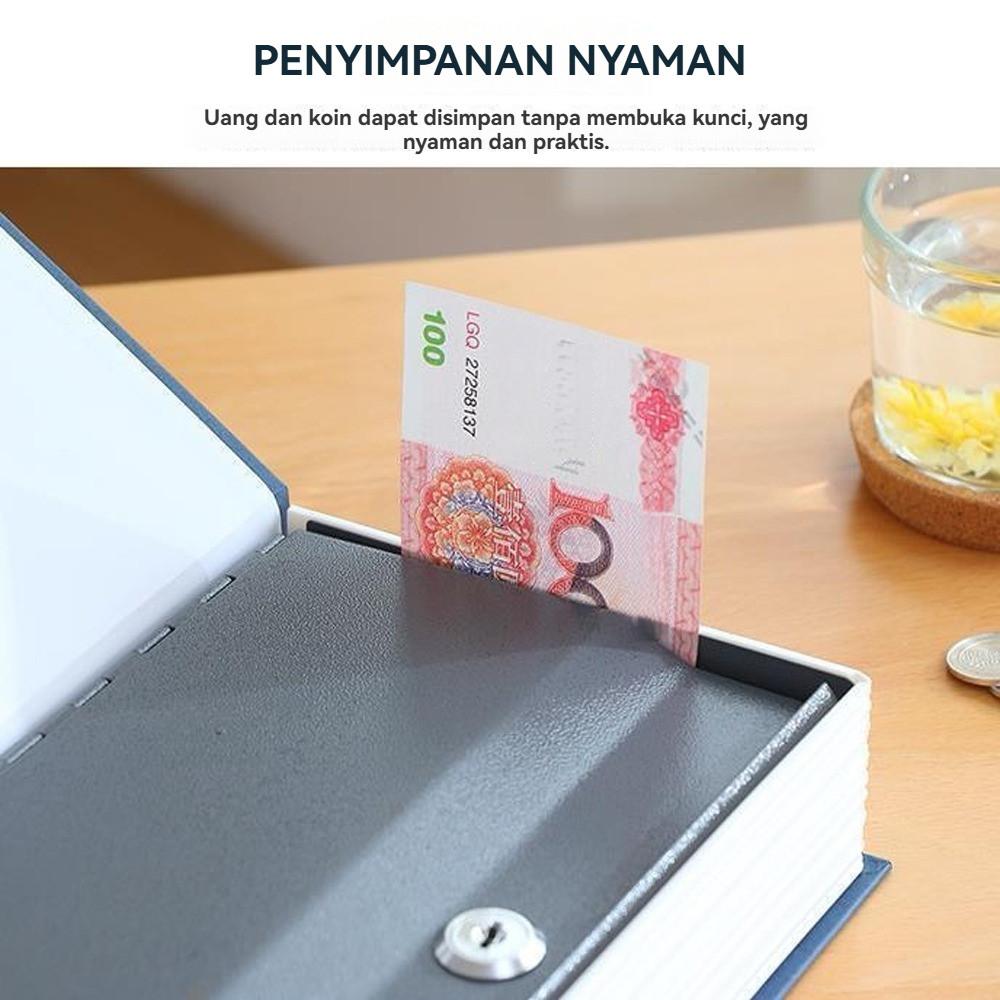 Kotak Penyimpanan Rahasia Mini - Brankas Buku dengan Password, Gembok, dan Kombinasi untuk Perhiasan & Dokumen Penting