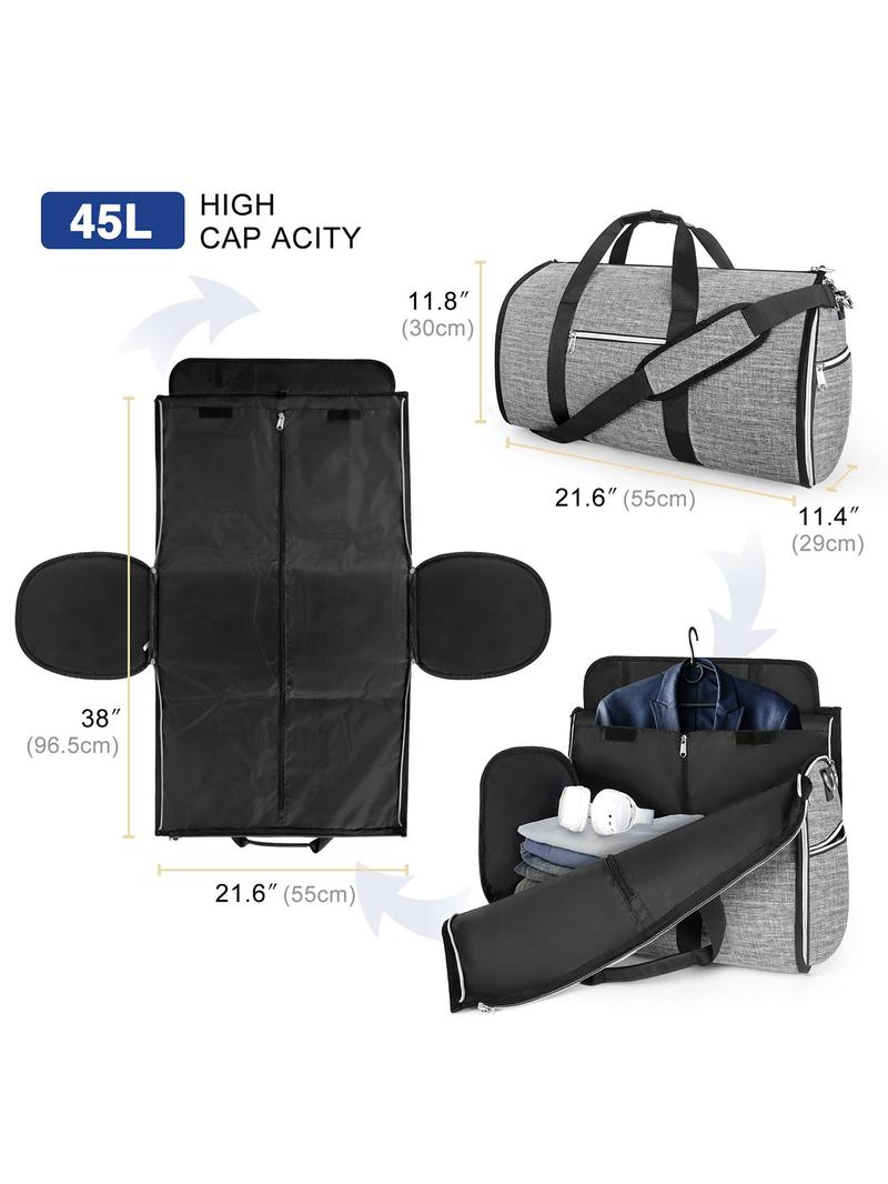 Product Introduction of 45l High Capacity Solid Color Polyester Fabric Travel Duffel Bag, Foldable Organizer, Garment Bag, Shoulder Bag, Suitable for Business Travel, Tourism, Vacation, Outings, Fitness, Hospitalization, Back To School, Durable 1