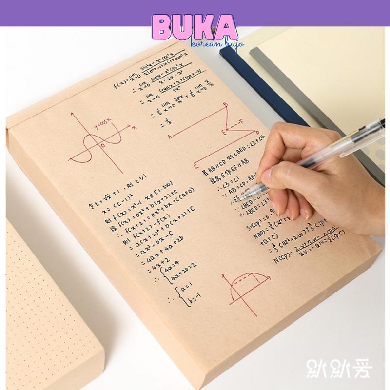 Giấy nháp kraft Buka kẻ ngang, caro, trơn đa năng 320 tờ dành cho học sinnh phụ kiện văn phòng phẩm 5