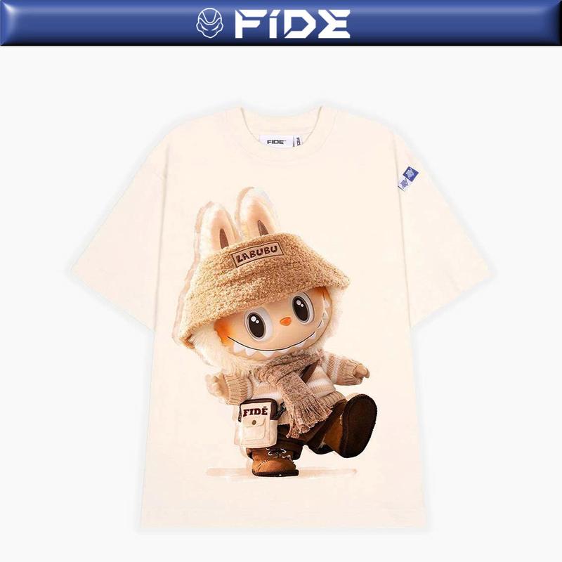 Áo thun FIDE LABUBU phông unisex form rộng local brand nam nữ cổ tròn oversize - AT83  Cotton Kem Menswear