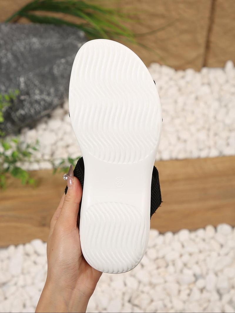 Product Introduction of Women's Fashionable Plain Color Sandals, 2024 New Style Casual Comfortable Sandals for Summer, Lightweight Breathable Shoes for Daily Wear, Girl 9