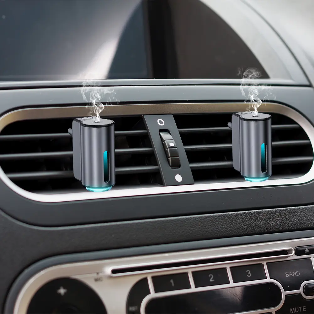 Pengharum Ruangan Mobil Pintar dengan 3 Minyak Esensial, Diffuser Pengharum Ruangan Mobil, 3 Mode yang Dapat Diatur, Ventilasi Udara, Diffuser Aroma, Aksesori Interior Mobil