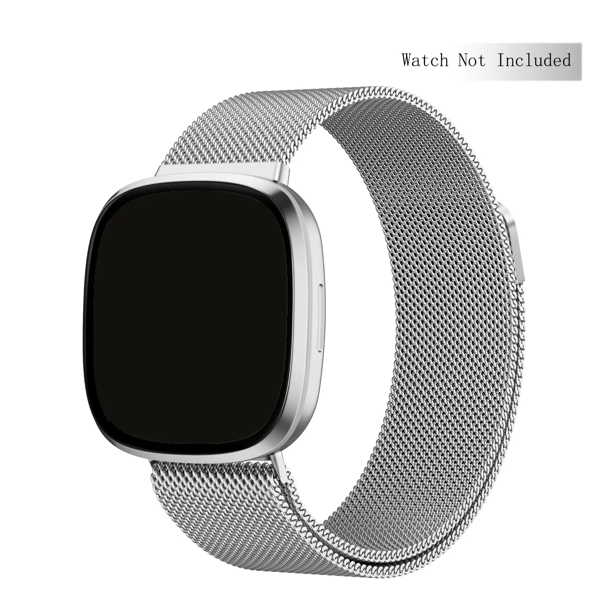 Magnetic Buckle Design Smart Watch Band for Fitbit Versa 4 Strap/ Versa 3/Sense 2 (Band Only), 1 Count Metal Watch Band for Men Women, Smart Watch Accessories