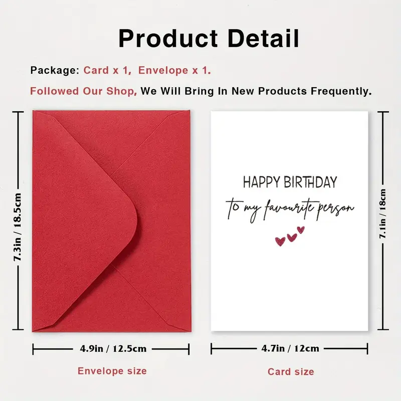 Happy Birthday Greeting Card, 1/3/50pcs Birthday Card with Envelope, Birthday Gift for Friend & Family, Birthday Supplies, Fun Party Cards 1