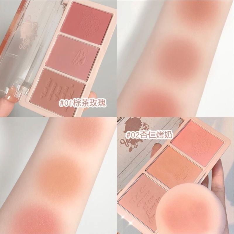 Bảng phấn má hồng 3 ô HOLDLIVE SONBT Cosmetic Mỹ Phẩm Nữ Trang Điểm 4