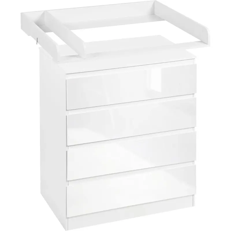 Baby Changing Unit with 4 Drawers, Changing Table Cabinet Baby Changing Station, Infant Diaper Table Changer, Chest of Drawers Dresser for Bedroom Nursery 5
