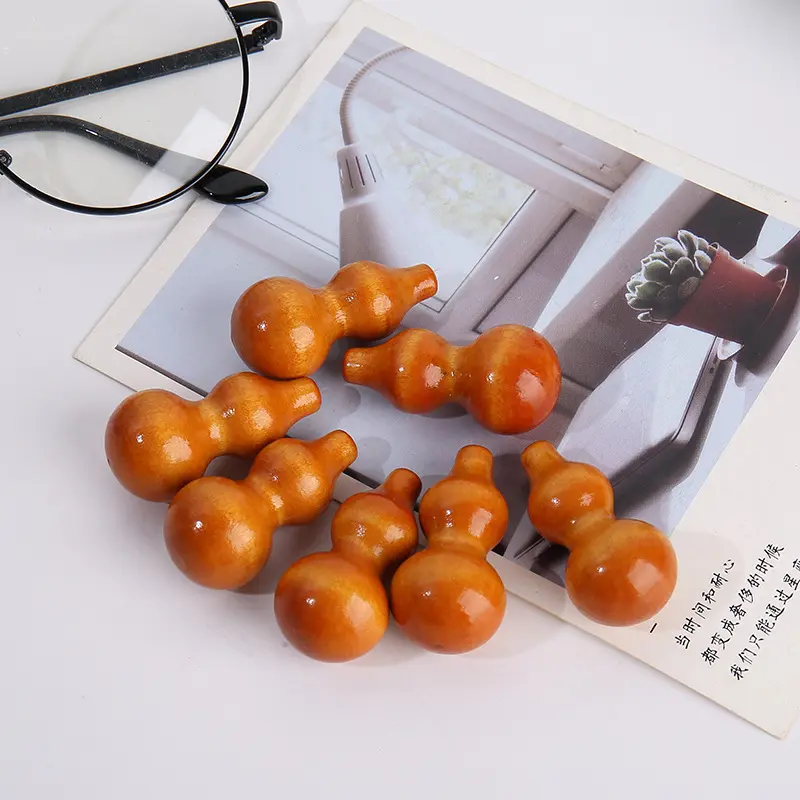 40 * 20mm wooden carved gourd in stock, praying for the Five Emperors of China, handicrafts accessories, peach wood gourds