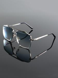 Men's Vintage Trendy Square Double Beam Sunglasses, Retro Fashionable Sunglasses for Outdoor Activities, Fashion Accessories for Everyday Use