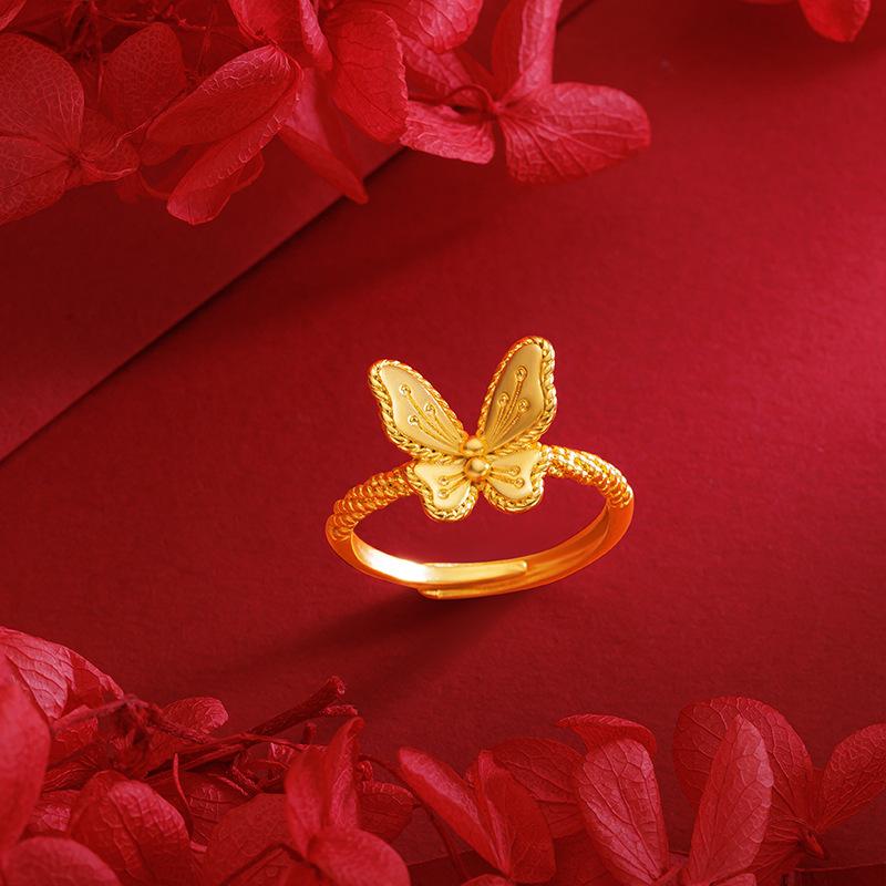 Butterfly Necklace Bracelet Ring Stud Earrings Four-Piece Set Fairy Butterfly Necklace Bracelet Ring Stud Earrings for Women 3