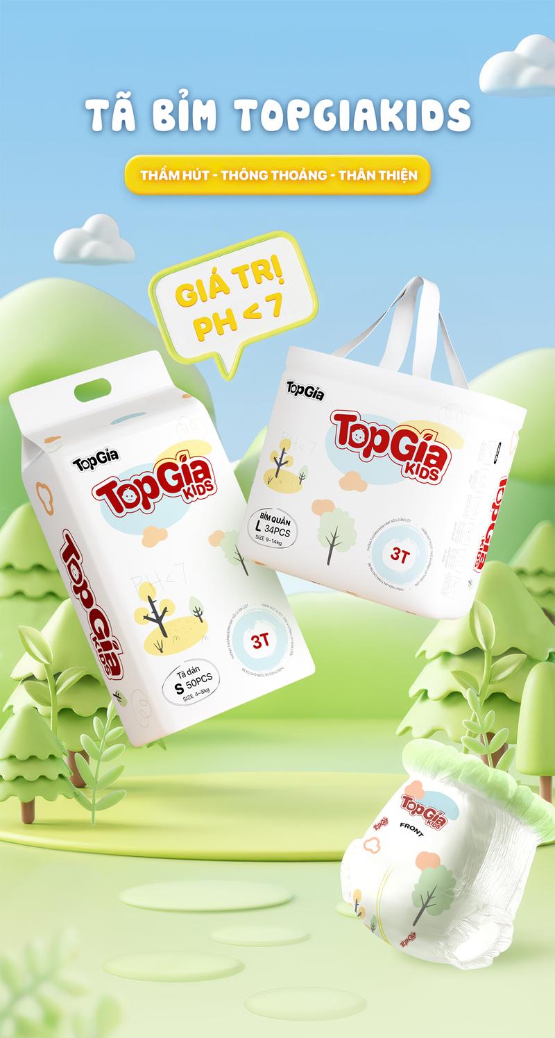 Product Introduction of (TẶNG 100 MIẾNG LÓT THẤM SỮA) 1 BỊCH Tã Bỉm Topgiakids pH<7 an toàn cho da bé, mềm mại, mỏng nhẹ, chống tràn tối đa tặng 100 miếng lót thấm sữa và kèm 2 miếng dùng thử (TDN) 8