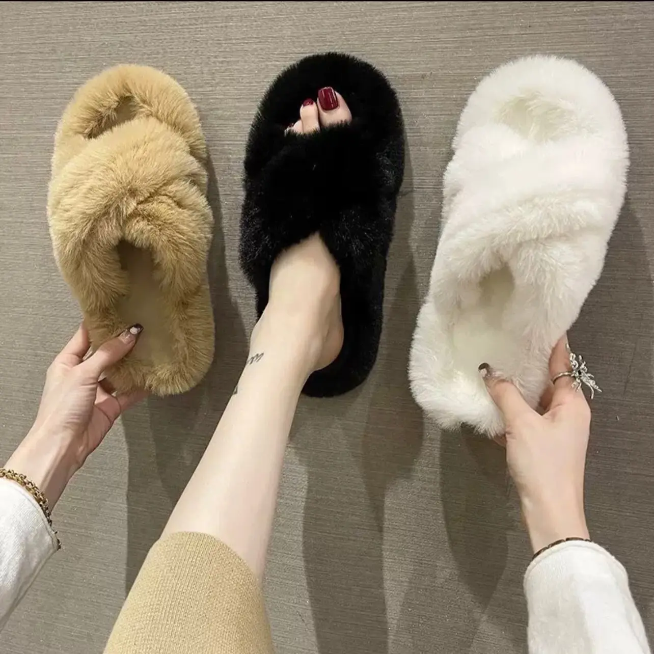 Dép lông ngang đế cao 2-3cm siêu xinh DéP Nữ