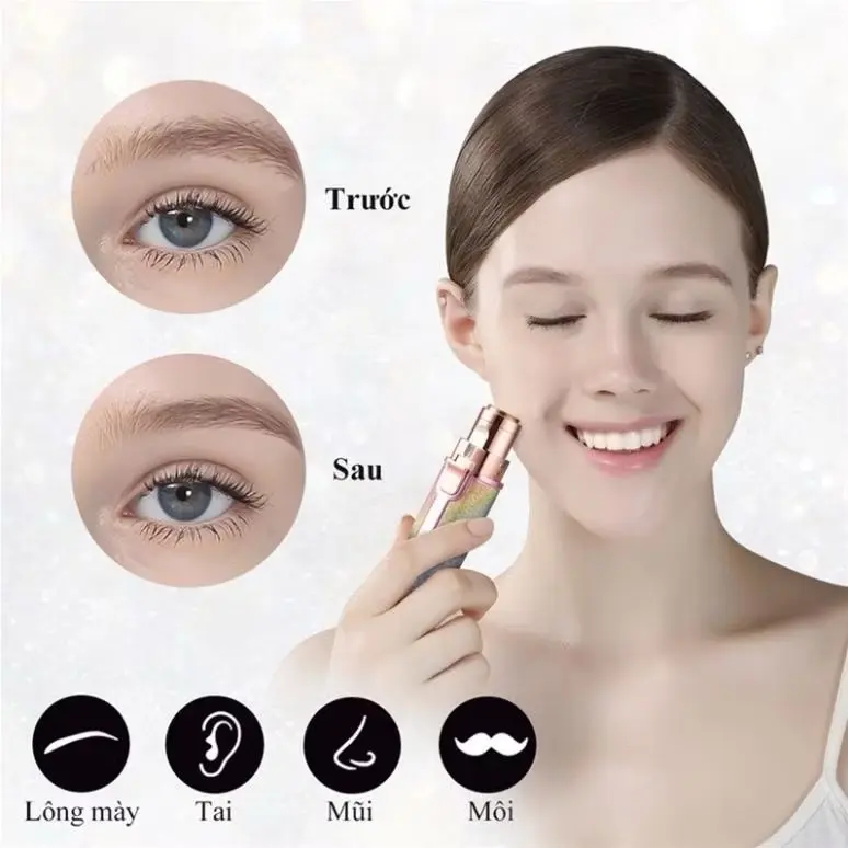 Máy Tỉa Lông Thẩm Mỹ Cao Cấp Cho Phái Đẹp - Bút Tỉa Lông Mày Women Nữ 6