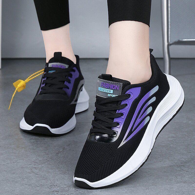 Giày Chạy Bộ Nữ, Nhẹ, Hàng Mới Về, Siêu Nhẹ, Lưới Flyknit Siêu Mềm, Đế Chống Trượt, Chống Mài Mòn, Thích Hợp Sử Dụng Hàng Ngày Và Vận Chuyển Ngoài Trời 6