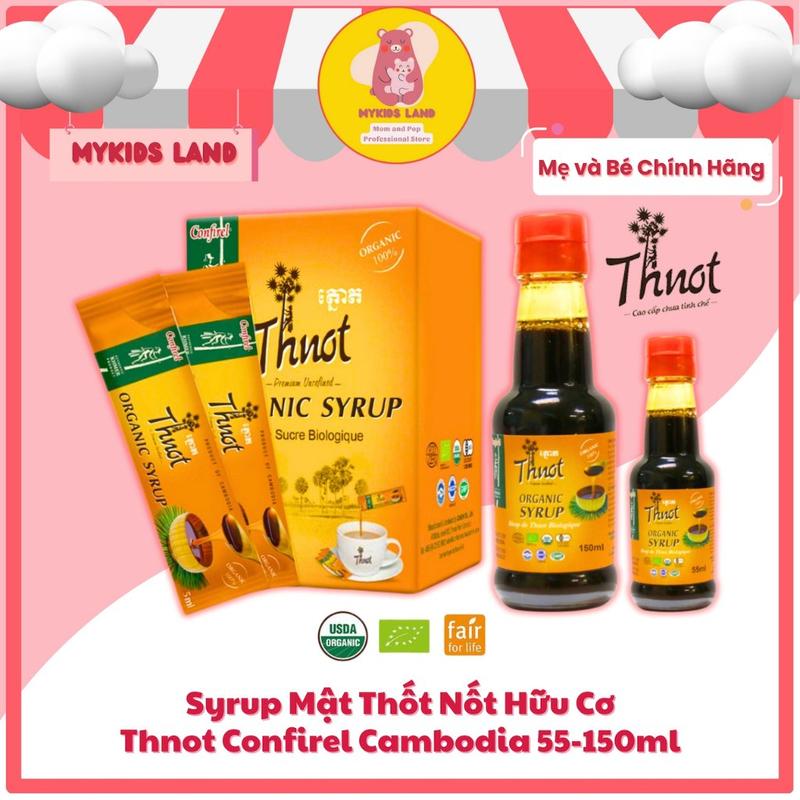 Đường Syrup Mật Thốt Nốt Organic Hữu Cơ Thnot Confirel Cambodia Chai 55ml 150ml / Gói 5ml - Gia Vị Ăn Dặm Cho Bé - Tự nhiên 0