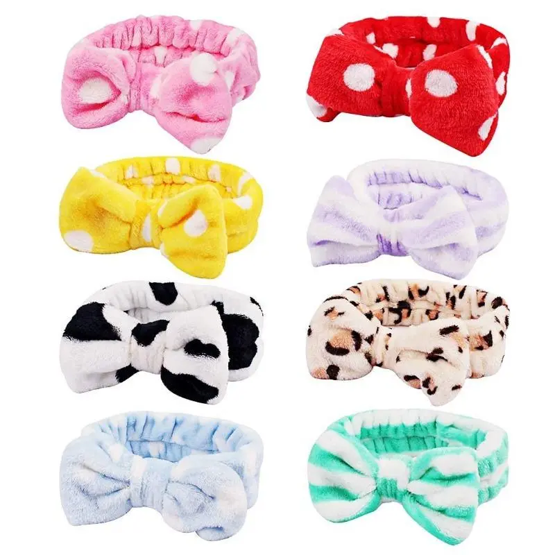 Bowknot Design Hair Band, Soft Comfortable Coral Fleece Hair Band, Elastic Headband for Women & Girls, Sports & Outdoor Clothing Accessories 4