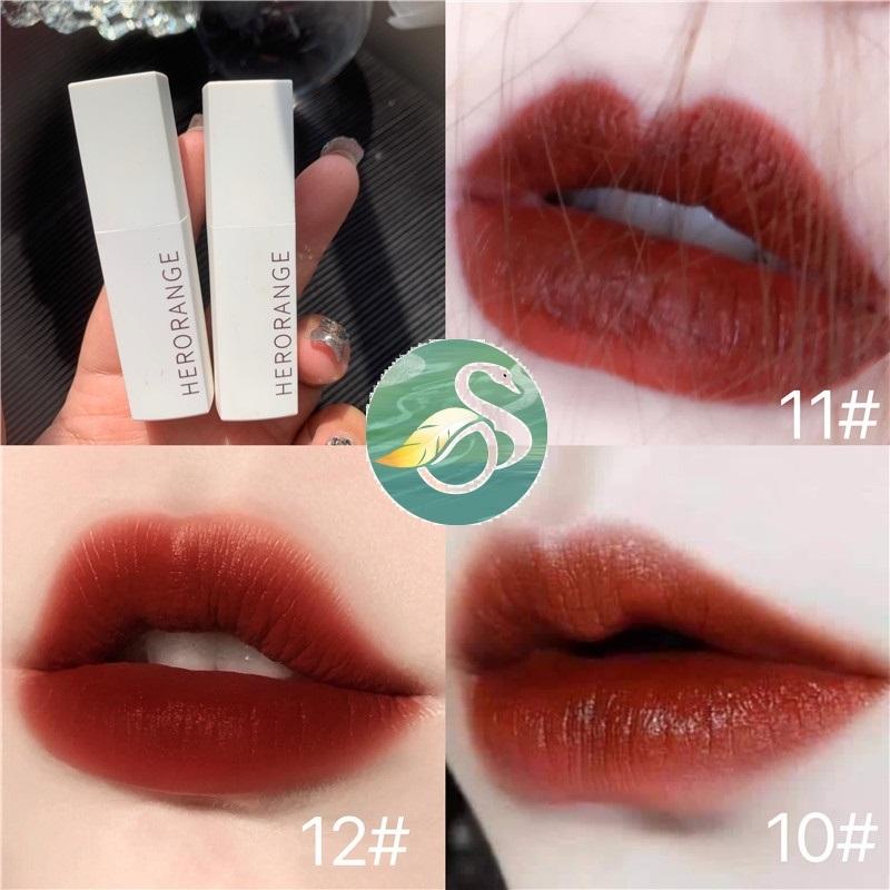 (Siêu hot) Son lì Herorange® chất kem lì nhung mịn lâu Trôi mềm môi Herorange Matte lip color Son23 2