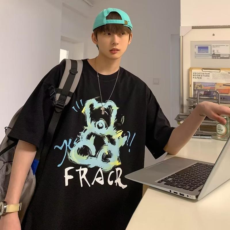 Product Introduction of American Retro Short Sleeve T-shirt Men's Summer Loose All-Matching Ins Trendy Half-Length Sleeves T-shirt Fashion Brand 2