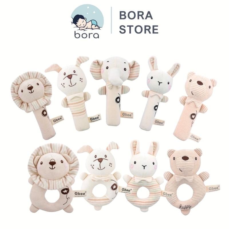 Đồ chơi lục lạc thú nhồi bông Gbee chính hãng, lục lạc cầm tay cao cấp giúp bé phát triển giác quan