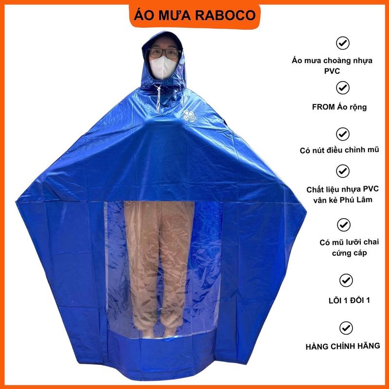 Áo Mưa choàng nhựa PVC vân kẻ không lỗ xỏ gương cánh dơi 1 Người, 2 người, form rộng chất liệu nhựa siêu dai, chống thấm tuyệt đối