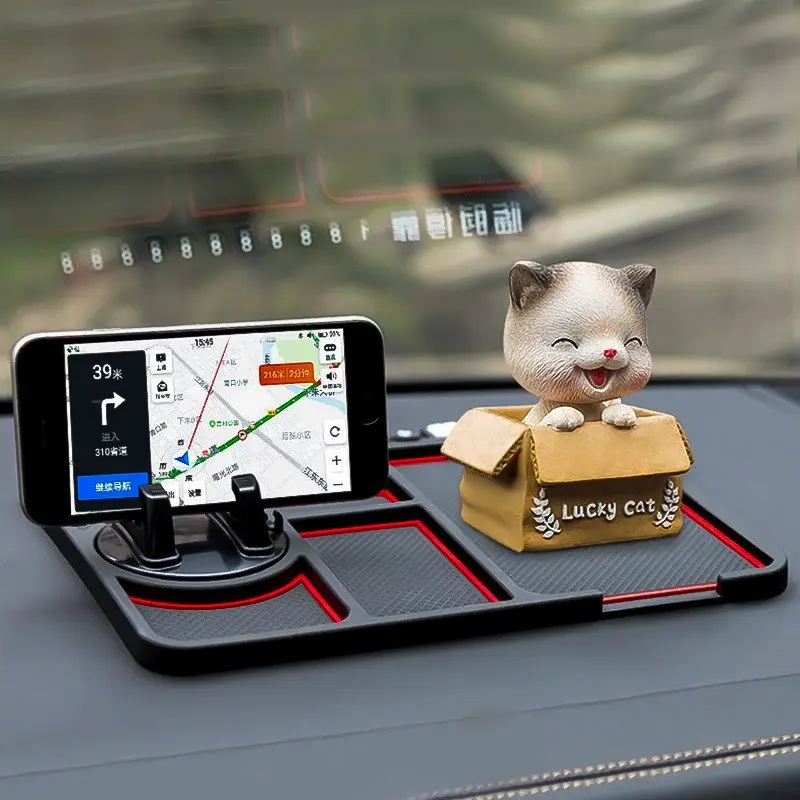 Car mobile phone holder non-slip mat multifunctional for car interior dashboard support navigation holder universal storage pad
