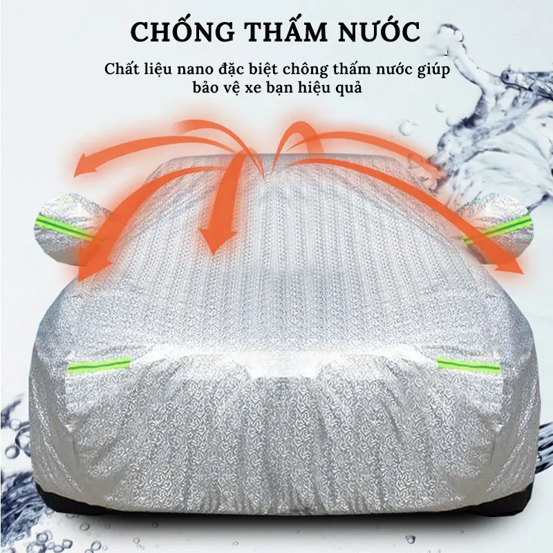 Bạt Phủ Xe Ô Tô VINFAST FADIL,VF e34, VF 5,VF6,7,8,9,  LUX A 2.0 Bạt Tráng Nhôm 3 lớp, có khóa kéo cửa lái,có phản quang bat  phuoto