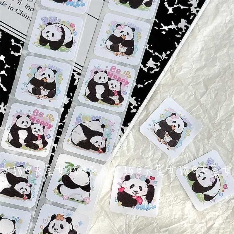 500 Cuộn Hình Dán/ Miếng Dán/ Sticker Gấu Panda cute Trang Trí Mũ Bảo Hiểm, Điện Thoại, Đàn Guitar, Xe, Sổ, Laptop 1