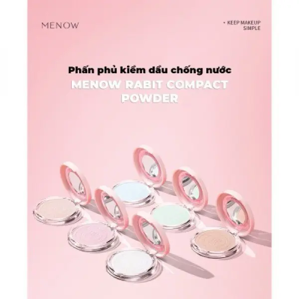 [PHẤN PHỦ MENOW CHÍNH HÃNG] Phấn Phủ nén kiềm dầu, chống nước, che phủ hoàn hảo MENOW Rabit Compact Powder 8.5g 3