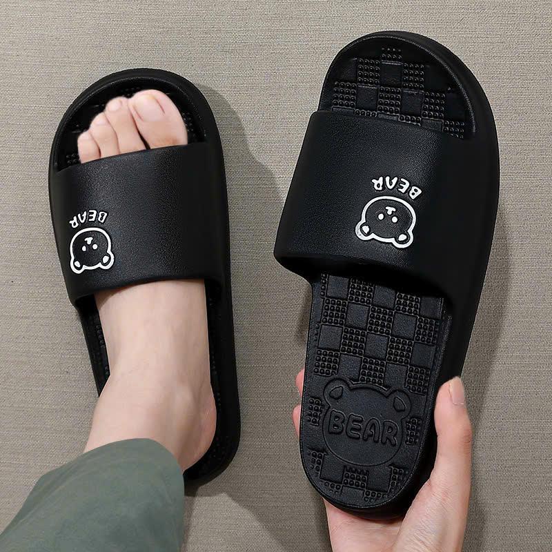 Dép Lê Bánh Mì Hình Gấu Bear Kute Đế Cao 2,5cm, Nam Nữ DéP Slipper