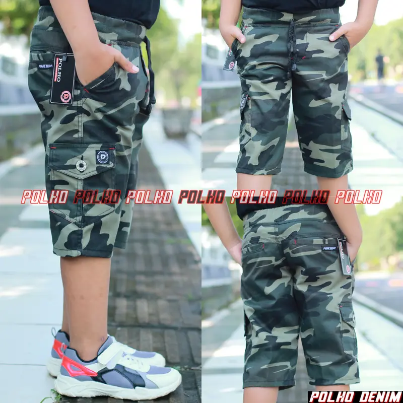 Celana Anak Cargo Doreng Pendek 5-12 tahun by POLHO DENIM 6