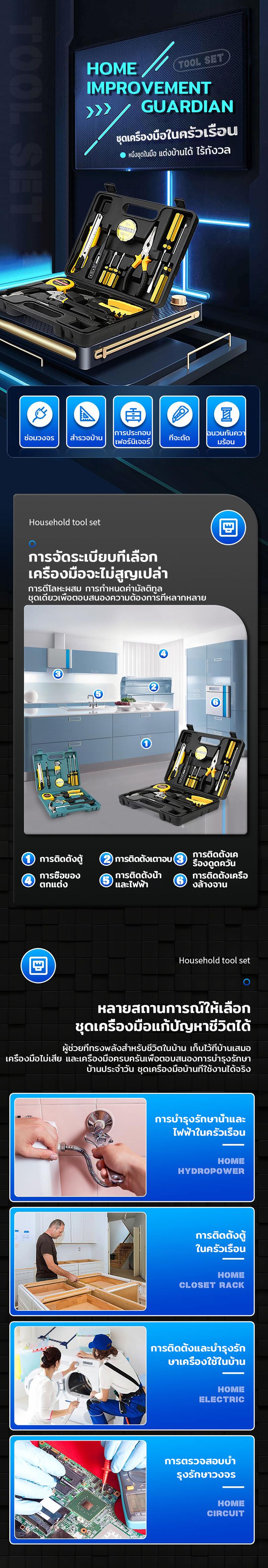 Product Introduction of ไขควงอเนกประสงค์ ประแจ ชุดเครื่องมือบ้าน ชุดเครื่องมือฮาร์ดแวร์ ชุดเครื่องมือประจำรถ ครบชุดพร้อมกล่องกันกระแทก 1