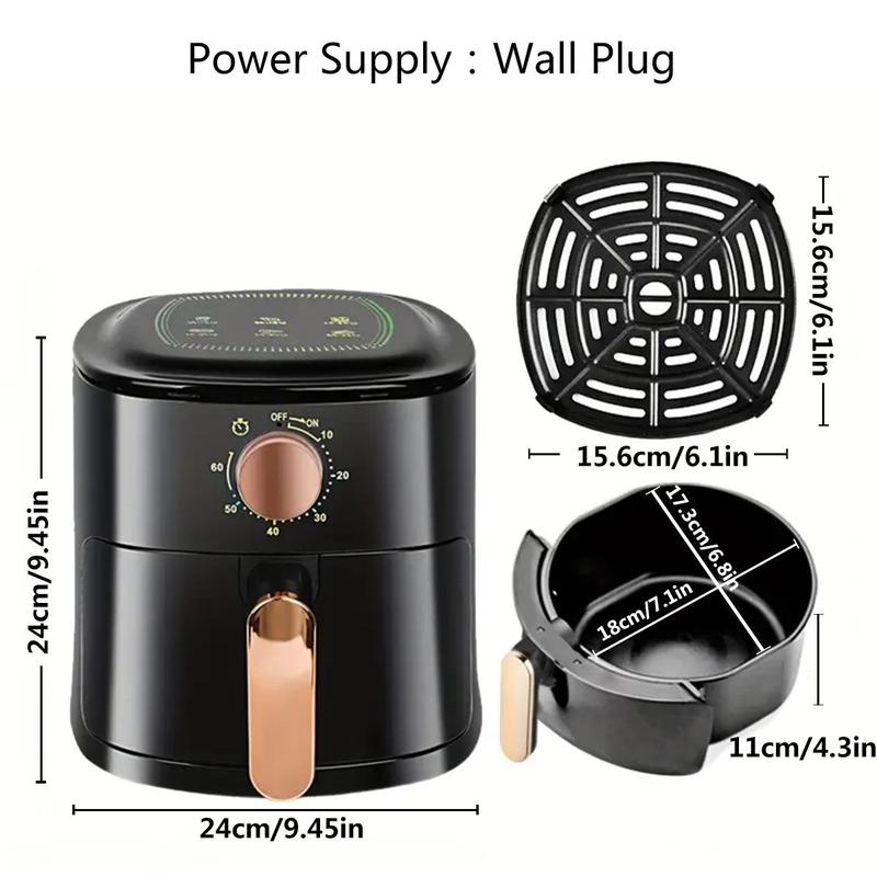 4.5L Large Capacity Air Fryer, Multifunctional Touch Screen Non-stick Electric Fryer, Multi-functional Household Food Cooker, Kitchen Appliances For Daily Use, Stocking Fillers Gift 2
