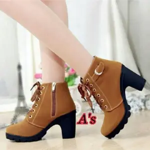 Sepatu Boots Wanita Ziver | Boots Hak Tinggi Cantik |  Helloshoes