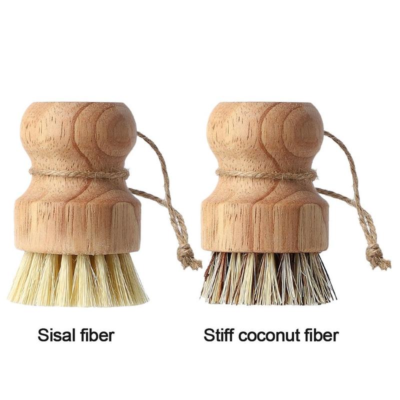 haesdo Household Pot Pan Scrubber Cleaner Rust Pot Net Brus Palm Pot Brush Dish Washing Brush Bamboo Dish Scrub Brushes 2
