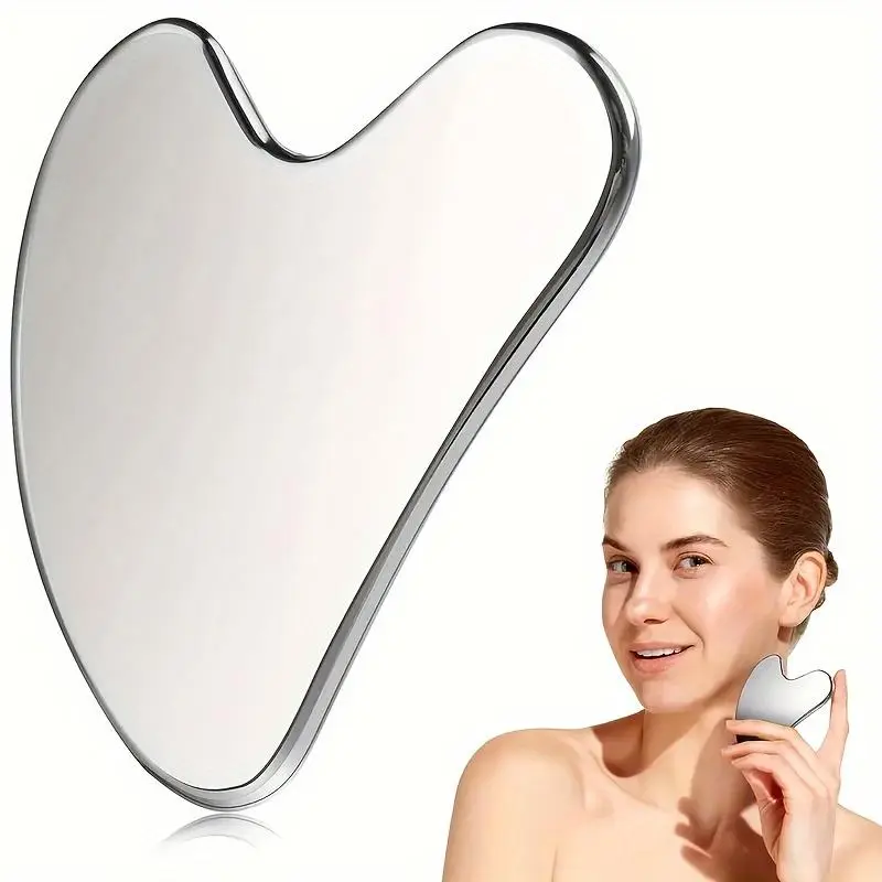 Facial Massage Ice Roller & Reusable Stainless Steel Scraping Board & Dustproof Storage Bag, 3 Counts/set Manual Skin Care Tool for Women, Body Care 6