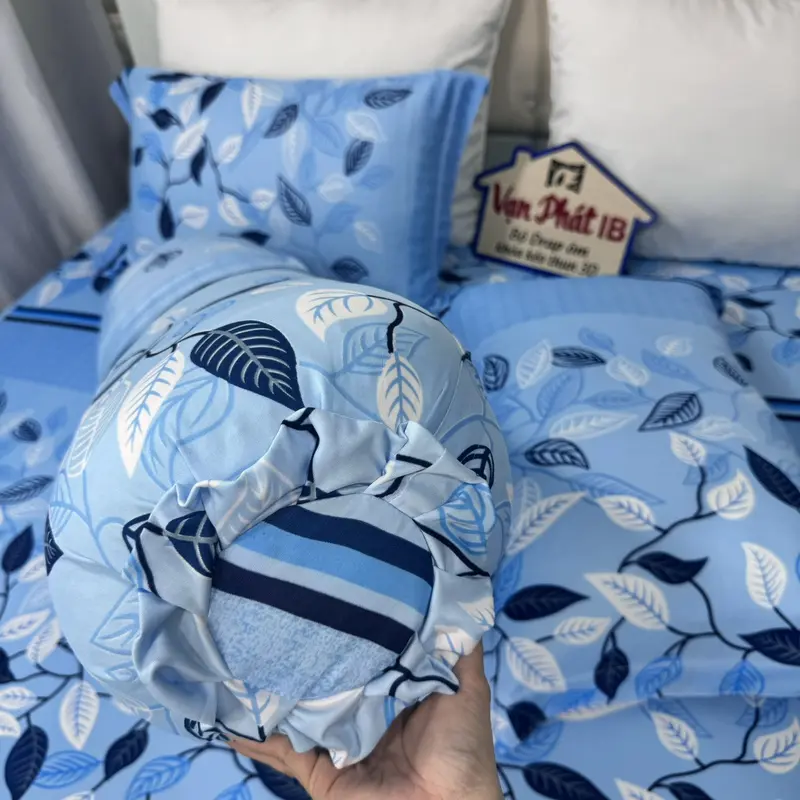 Mẫu dây lá có 3 màu-Bộ ga gối lên vỏ ôm khóa kéo may bít đầu 6
