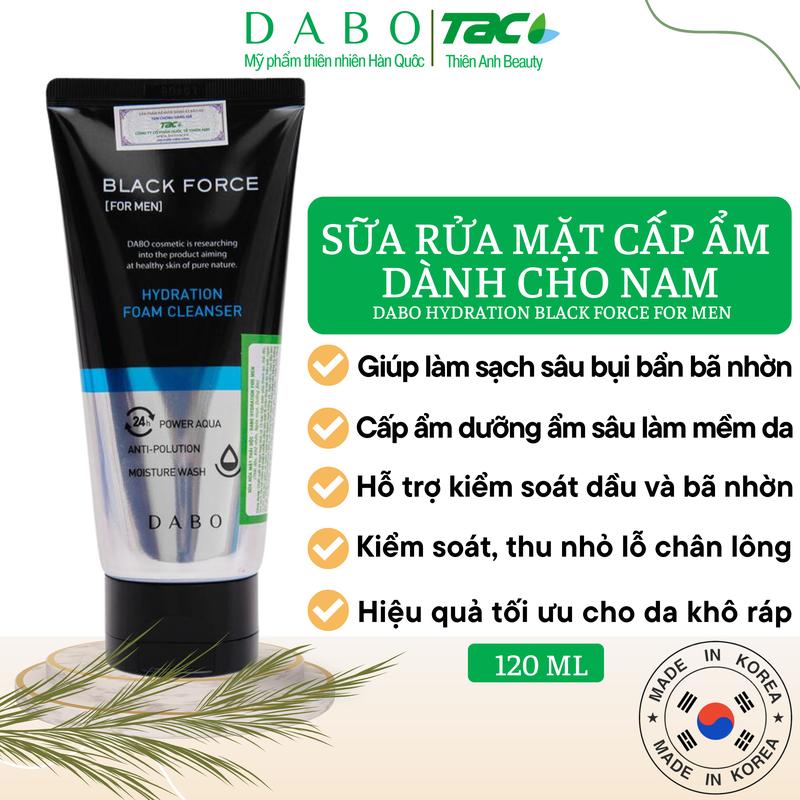 DABO Sữa rửa mặt cấp ẩm dành cho nam - DABO HYDRATION BLACK FORCE FOR MEN 120ml