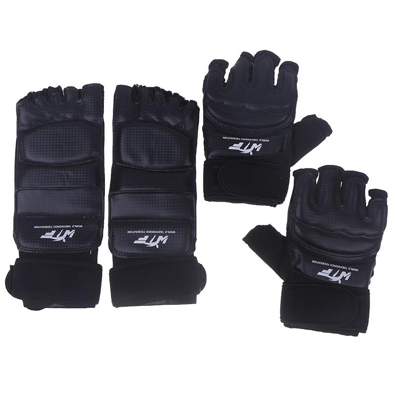 Product Introduction of Găng Tay Karate, 1 Đôi, Thiết Bị Võ Thuật Taekwondo, Găng Tay Chân Da, Bảo Vệ Nửa Ngón Tay Thích Hợp Cho Đấm Bốc, Bảo Vệ Tay Và Chân 41