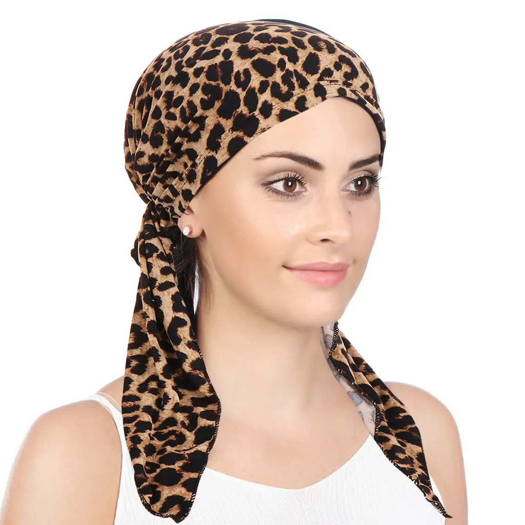 Anak Tudung Tutup New Style European and American Curved Two-Tail Hat Muslim Headscarf Hat Floral Fabric Pullover Small Hat