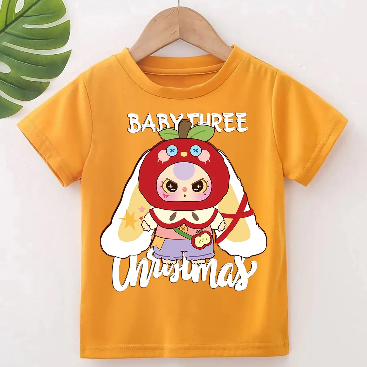 Áo thun trẻ em Áo POLYCOTTON mát mịn In Hình BABY THREE cho bé trai và bé gái Vải Cotton Baby Tee Women Top Voi Cổ Tròn Heart áo  baby áo  baby áo  len